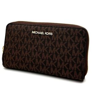 Michael Kors JST Flat MF Phone Case Wallet Brown Leather